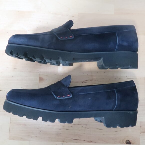 Pas de Rouge Navy and Red Loafers - Picture 8 of 14